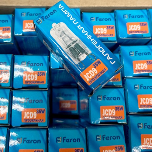 Лампа галогенная Feron HB9/JCD9 JCD G9 35W 230V. Упаковка (100 шт) 02315