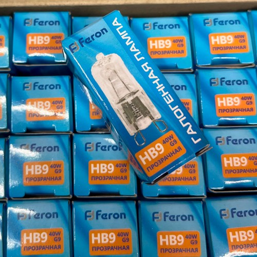 Лампа галогенная Feron HB9/JCD9 JCD G9 40W 230V. Упаковка (100 шт) 02776