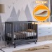 Кроватка для новорожденного Lillaland - модель Lilla Aria темно-серая + Матрас DreamTex 120х60 см