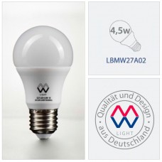 LBMW27A02 Лампа светодиодная MW Е27 A47 2700К SMD 4,5W 220V матовая LBMW27A02 Лампа светодиодная MW Е27 A47 2700К SMD 4,5W 220V матовая