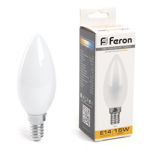 Лампа светодиодная Feron LB-717 Свеча E14 15W 2700K 10 штук