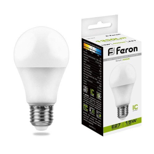 Лампа светодиодная Feron LB-94 Шар E27 15W 4000K 10 штук
