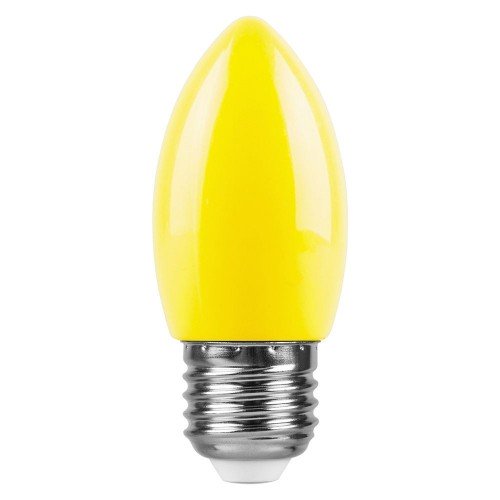 Лампа светодиодная Feron LB-376 свеча E27 1W желтый 10 штук