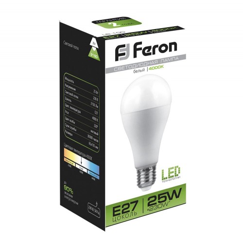 Лампа светодиодная Feron LB-100 Шар E27 25W 4000K 10 штук