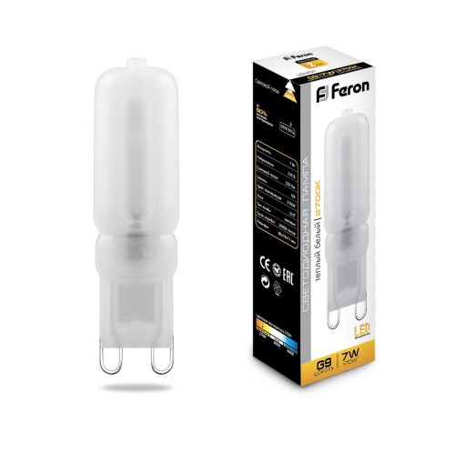 Лампа светодиодная Feron LB-431 G9 7W 2700K 10 штук