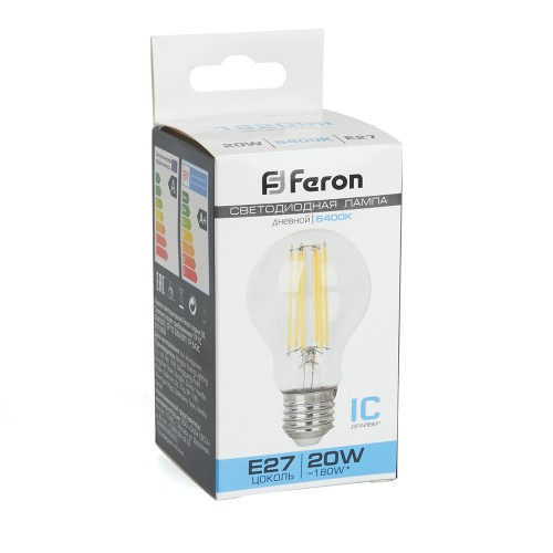 Лампа светодиодная Feron LB-620 Шар E27 20W 6400K 10 штук