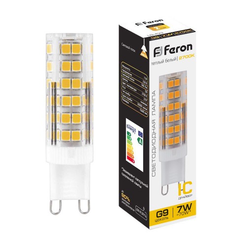 Лампа светодиодная Feron LB-433 G9 7W 2700K 10 штук