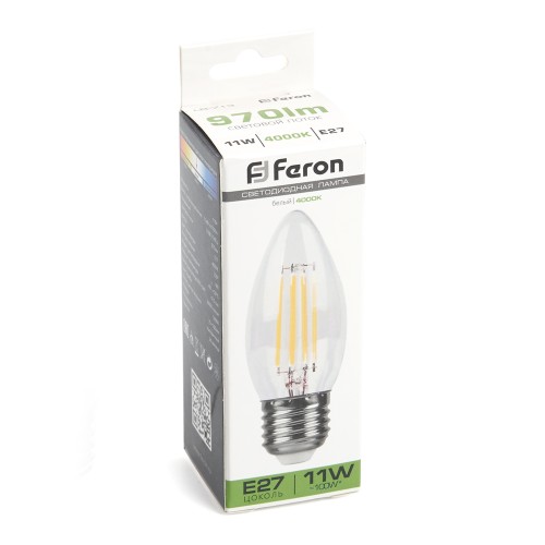 Лампа светодиодная Feron LB-713 Свеча E27 11W 4000K 10 штук