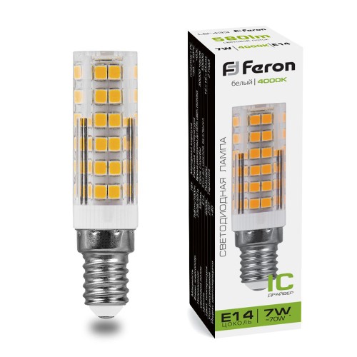 Лампа светодиодная Feron LB-433 E14 7W 4000K 10 штук