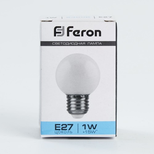 Лампа светодиодная Feron LB-37 Шарик E27 1W 6400K матовый 10 штук