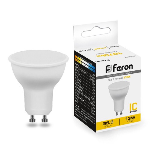 Лампа светодиодная Feron LB-960 MR16 GU10 13W 2700K 10 штук