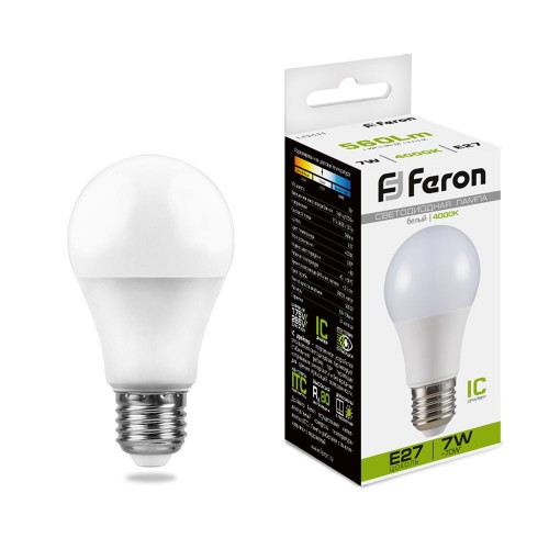 Лампа светодиодная Feron LB-91 Шар E27 7W 4000K 10 штук