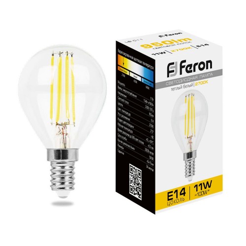 Лампа светодиодная Feron LB-511 Шарик E14 11W 2700K 10 штук