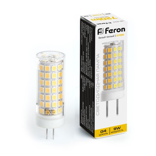 Лампа светодиодная Feron LB-434 G4 9W 2700K 10 штук