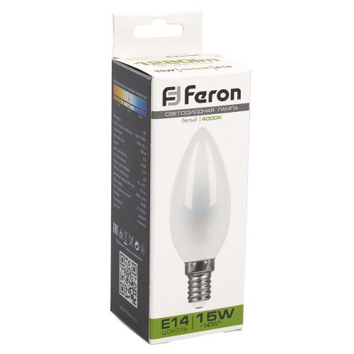 Лампа светодиодная Feron LB-717 Свеча E14 15W 4000K 10 штук