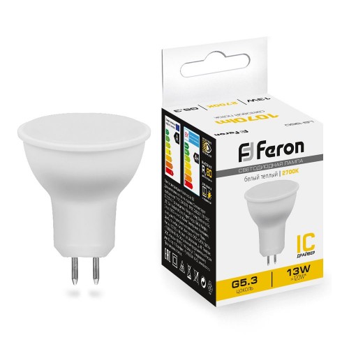 Лампа светодиодная Feron LB-960 MR16 G5.3 13W 2700K 10 штук