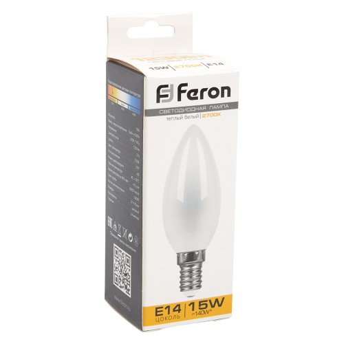 Лампа светодиодная Feron LB-717 Свеча E14 15W 2700K 10 штук