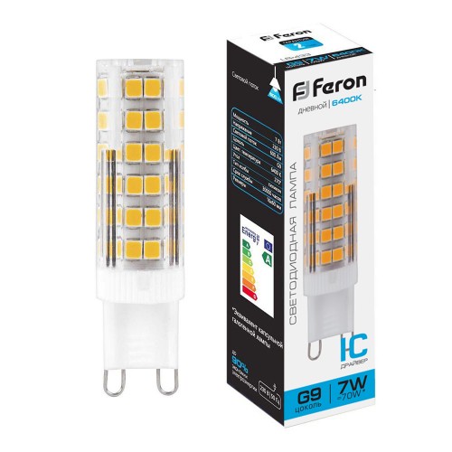 Лампа светодиодная Feron LB-433 G9 7W 6400K 10 штук