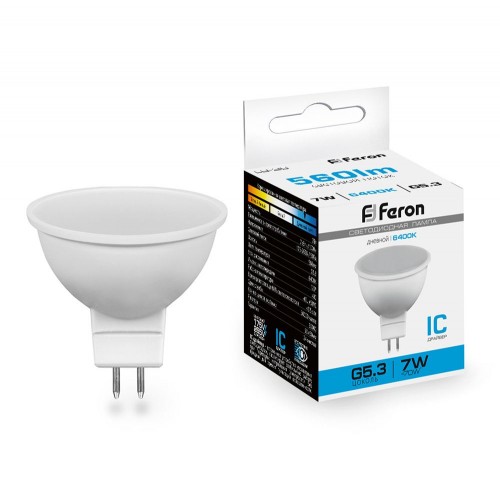 Лампа светодиодная Feron LB-26 MR16 G5.3 7W 6400K 10 штук