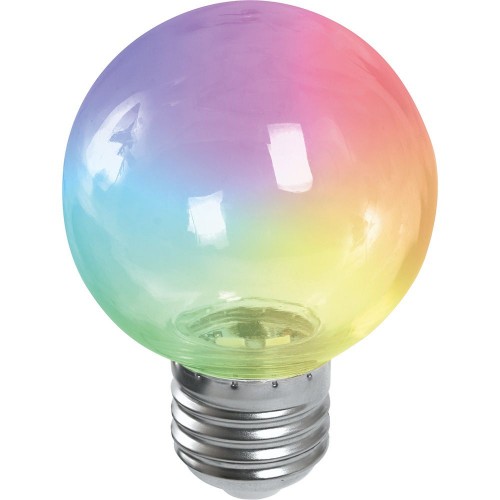 Лампа светодиодная Feron LB-371 Шар прозрачный E27 3W RGB плавная смена цвета 10 штук