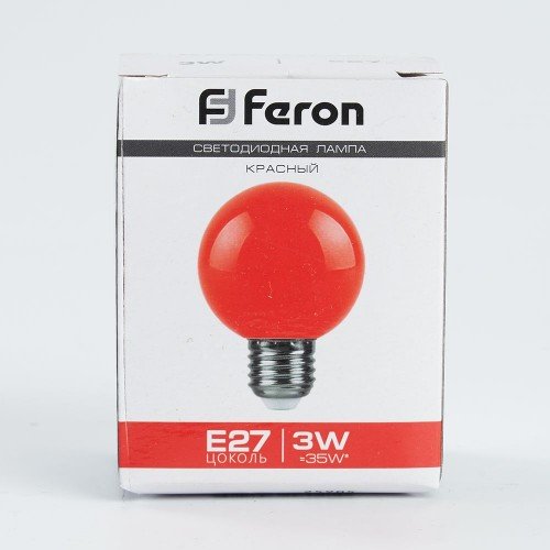 Лампа светодиодная Feron LB-371 Шар E27 3W красный 10 штук