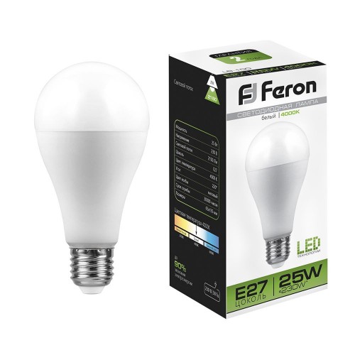 Лампа светодиодная Feron LB-100 Шар E27 25W 4000K 10 штук