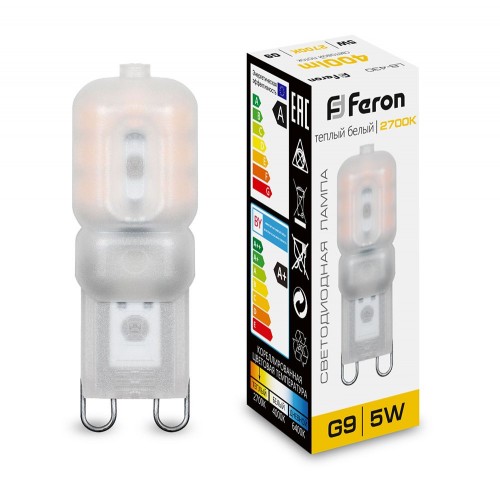 Лампа светодиодная Feron LB-430 G9 5W 2700K 10 штук