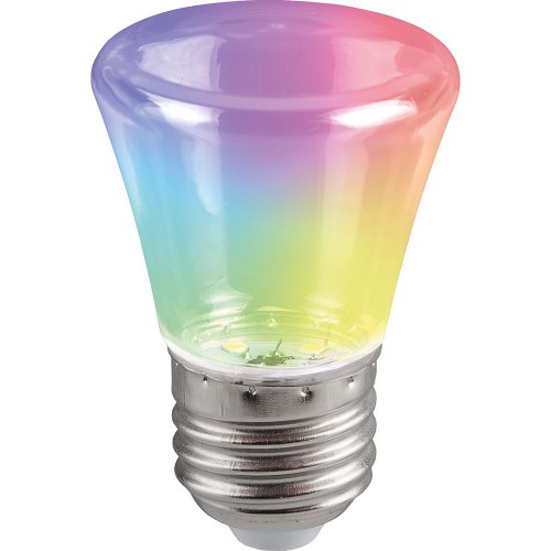 Лампа светодиодная Feron LB-372 Колокольчик прозрачный E27 1W RGB плавная смена цвета 10 штук
