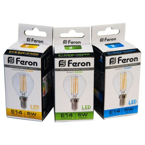 Лампа светодиодная Feron LB-61 Шарик E14 5W 2700K 10 штук