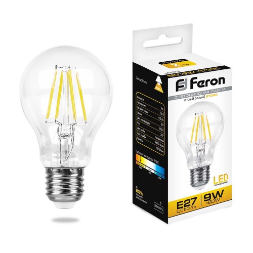 Лампа светодиодная Feron LB-63 Шар E27 9W 2700K 10 штук