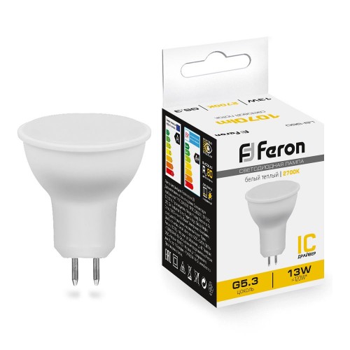 Лампа светодиодная Feron LB-960 MR16 G5.3 13W 2700K 10 штук