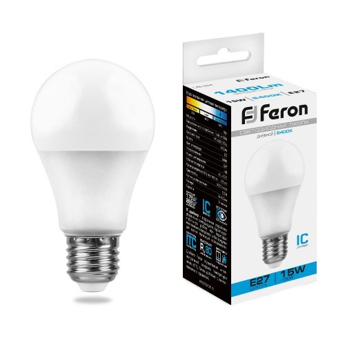 Лампа светодиодная Feron LB-94 Шар E27 15W 6400K 10 штук