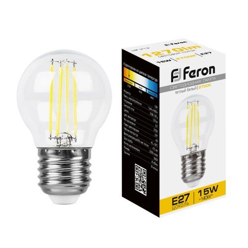 Лампа светодиодная Feron LB-515 Шарик E27 15W 2700K 10 штук