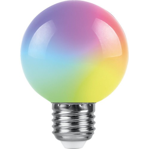 Лампа светодиодная Feron LB-371 Шар матовый E27 3W RGB быстрая смена цвета 10 штук