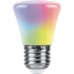 Лампа светодиодная Feron LB-372 Колокольчик матовый E27 1W RGB быстрая смена цвета 10 штук