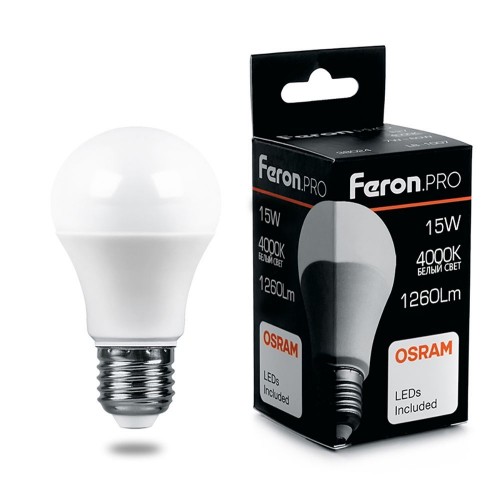 Лампа светодиодная FeronPRO LB-1015 Шар E27 15W 4000K 10 штук