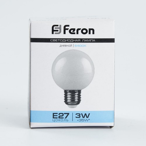 Лампа светодиодная Feron LB-371 Шар E27 3W 6400K матовый 10 штук