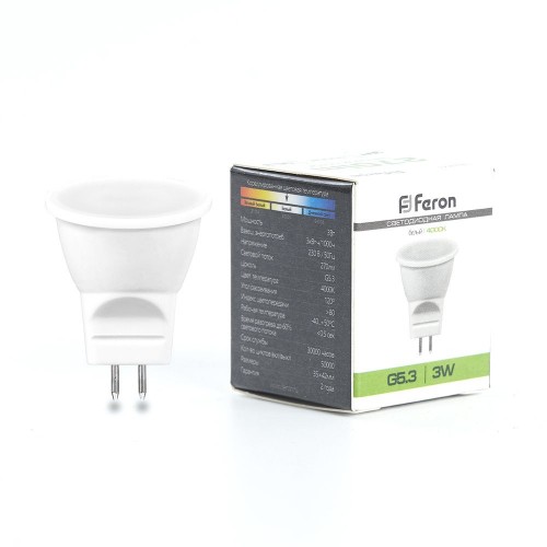 Лампа светодиодная Feron LB-271 MR11 G5.3 3W 4000K 10 штук