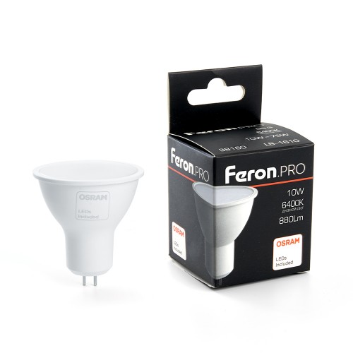 Лампа светодиодная FeronPRO LB-1610 MR16 G5.3 10W 6400K 10 штук