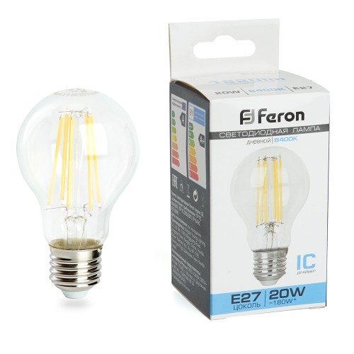 Лампа светодиодная Feron LB-620 Шар E27 20W 6400K 10 штук