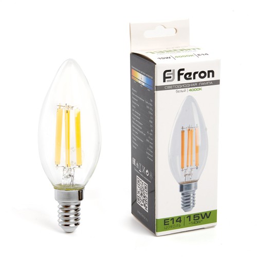 Лампа светодиодная Feron LB-717 Свеча E14 15W 4000K 10 штук