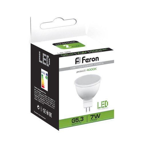 Лампа светодиодная Feron LB-26 MR16 G5.3 7W 4000K 10 штук