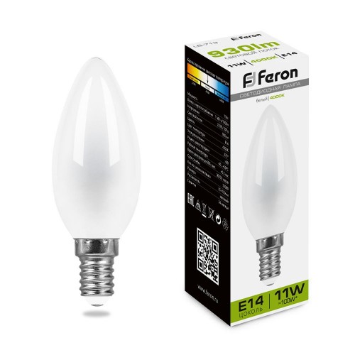 Лампа светодиодная Feron LB-713 Свеча E14 11W 4000K 10 штук