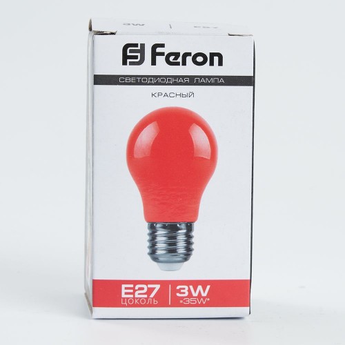 Лампа светодиодная Feron LB-375 E27 3W красный 10 штук