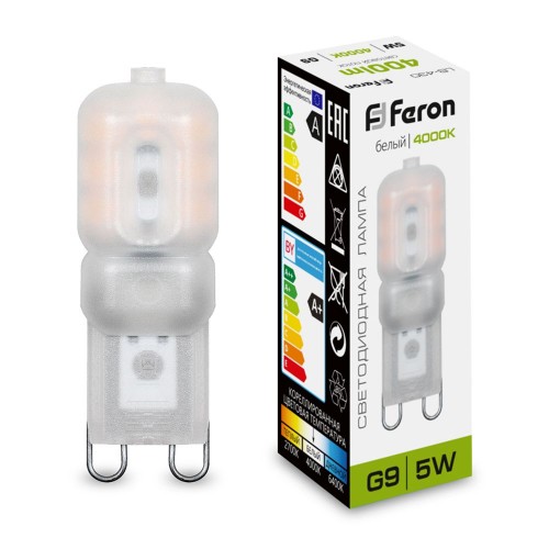Лампа светодиодная Feron LB-430 G9 5W 4000K 10 штук