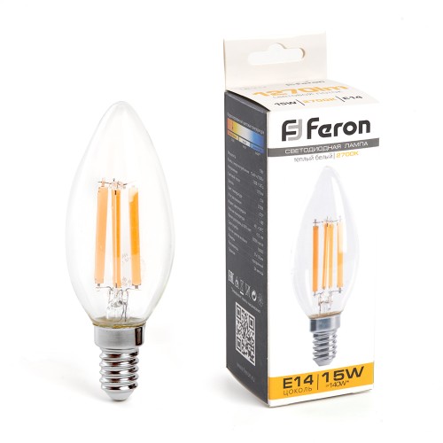 Лампа светодиодная Feron LB-717 Свеча E14 15W 2700K 10 штук