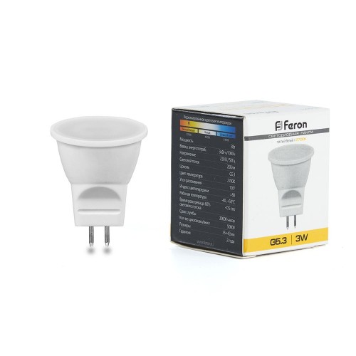 Лампа светодиодная Feron LB-271 MR11 G5.3 3W 2700K 10 штук