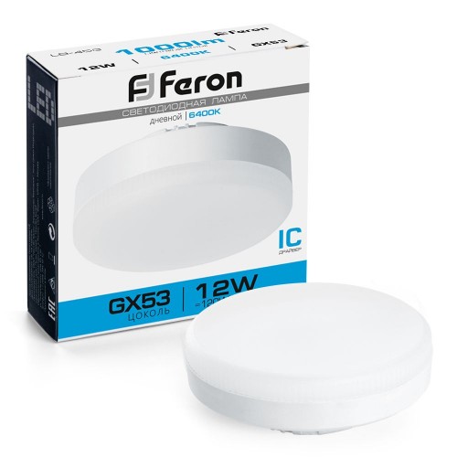 Лампа светодиодная Feron LB-453 GX53 12W 6400K 10 штук