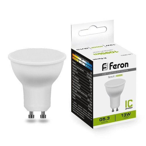 Лампа светодиодная Feron LB-960 MR16 GU10 13W 4000K 10 штук