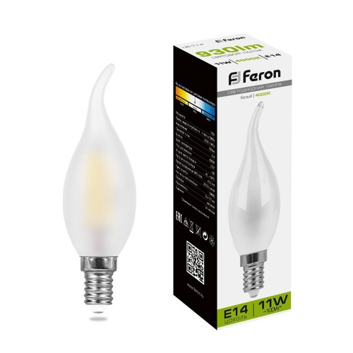 Лампа светодиодная Feron LB-714 Свеча на ветру E14 11W 4000K 10 штук
